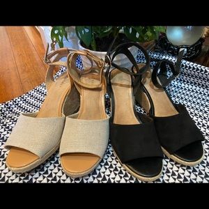 Old Navy wedge sandals, set of two, size 8